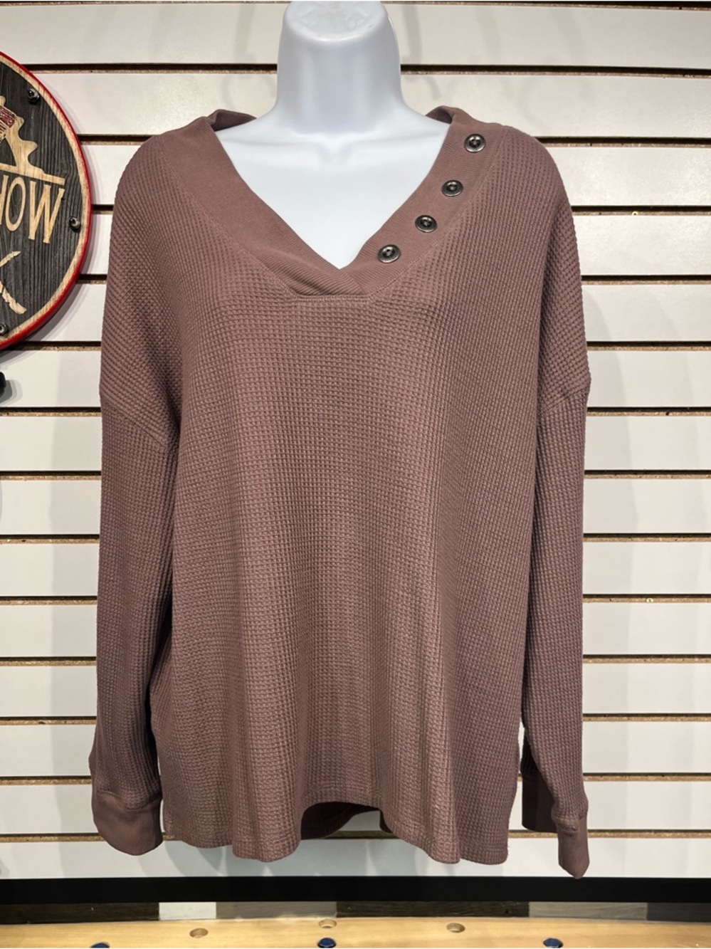 Seven7 waffle knit top size XL - Picture 2 of 9